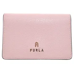 FURLA (フルラ) カードケース 名刺入れ 財布 ライトピンク ゴールド金具 レザー レディース