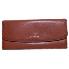 COACH (コーチ) 二つ折り長財布 ロングウォレット カードケース ブラウン レザー レディース