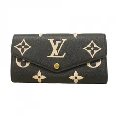 【6ac3018-k】ルイヴィトン 長財布 モノグラム・アンプラント バイカラー ポルトフォイユサラ M80496 ブラック ベージュ【中古】レディース