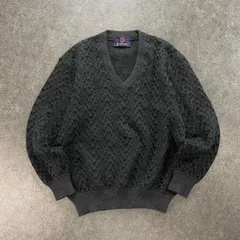90s Euro Vintage Scipione Knit Sweater V-neck ユーロ ヴィンテージ ニット セーター Vネック モヘア/ウール混 幾何学柄 グレー系 ヴィンテージ ビンテージのサムネイル