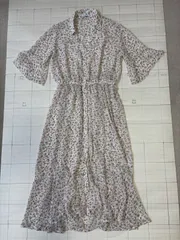 ト2512-③-5493 オリーブデオリーブ　OLIVE des OLIVE  花柄シフォンワンピース　F