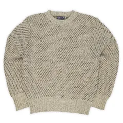 ブレア BLAIR 80s 90s 80-90年代 ウールニット クルーネック バーズアイ オールド USA ヴィンテージ アメリカ 古着 メンズ ニット セーター グレー系 総柄 L【中古】