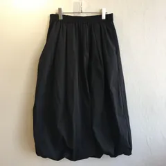 美品⭐️ ジーユー GU バルーン スカート バブルヘム スカート 大きめ ゆったり ふんわり ミディ丈 綿混 コットン cotton シンプル きれいめ ナチュラル ベーシック 大人カジュアル フェミニン 着回し コーデ 黒 ブラック