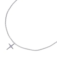 Samantha Tiara (サマンサティアラ) ストーン付クロスチェーンペンダントネックレス シルバー