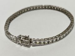 キュービックジルコニア ブレスレット6mmスクエアカット 19.5cm - メルカリ