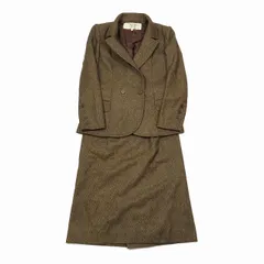 ニナリッチ NINA RICCI スーツ セットアップ ウール テーラードジャケット ブレザー セミタイトスカート ハーフ 膝丈 9 ダークブラウン/3YBA10 レディースのサムネイル