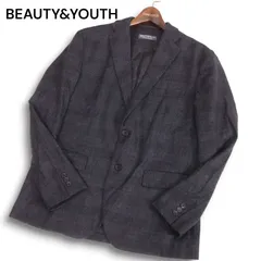 22AW★ BEAUTY&YOUTH ユナイテッドアローズ 秋冬 ストレッチ サキソニー★ 2B グレンチェック ジャケット Sz.XL　メンズ
