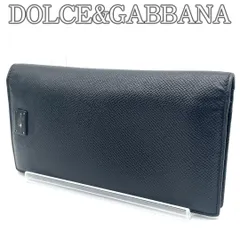 Dolce & Gabbana ドルチェ＆ガッバーナ レザー 長財布 ブラック ロゴプレート 小銭入れあり カード収納多数 スリム 薄型 本革 シンプル 上品 ビジネス メンズ