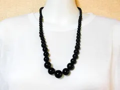 天然石 オニキス6.0mm～16.1mm玉ネックレス　　260101037
