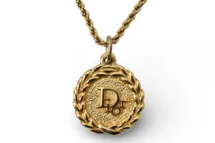 クリスチャンディオール ネックレス ヴィンテージ Christian Dior サークル ゴールド【中古】