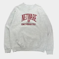 Fruit Of The Loom 90s USA製 古着 カレッジロゴスウェット フルーツオブザルーム 90s Netware Novell University ヘビーコットン ヘビーウェイト Heavy Cotton XLサイズ グレー