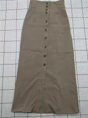 ◇ ⊇ ナチュラルビューティーベーシック フロントボタンロングスカート ベージュ系 M レディース E  【1512220062786】