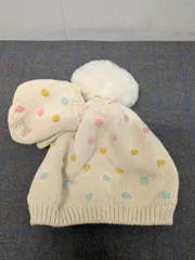 【新品】Baby GAP/ベビーギャップ　ポップコーンニットキャップ＆ミトンセット　ニット帽　46㎝　6-12か月　ミトン　セット　コットン　フリース　E577
