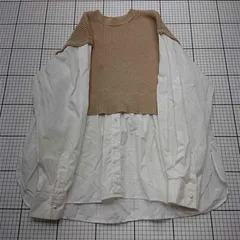 ◇ ⊂ シップス SHIPS ニットベスト付きシャツ ベージュ系 レディース E  【1512220067750】