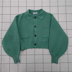 ◇ Θ フォークシー forksy. FOjk607 クロップドニットカーディガン グリーン系 レディース E  【1512220064766】