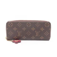 ルイ・ヴィトン LOUIS VUITTON ラウンド長財布 ポルトフォイユクレマンス M68314 フューシャ PVCコーティングキャンバス ポルトフォイユ・クレマンス フラワーチャム