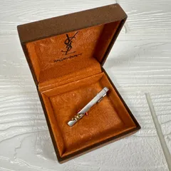 ビンテージ YSL イヴサンローラン ネクタイピン シルバー×ゴールド 箱付き 260109N2-3K