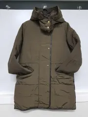 カーキ色 キルティング ロング ダウン コート