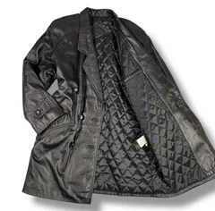 ヴィンテージ vintage ダブルブレスト ダブルレザーコート レザーコート 羊革 ブラック キルティング
