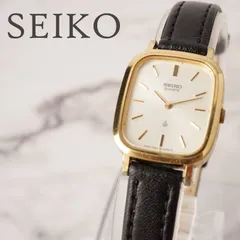 ベルト交換済み✨SEIKO QUARTZ セイコークオーツ 時計 スクエア型 バーインデックス（棒状）文字盤