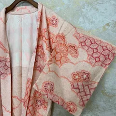 kimono+one◆kimonoarisa◆未使用同然◆羽織◆ 日本の総手絞り◆仕付け糸付き◆絞り◆正絹◆裄65丈78.5◆長羽織道中着道行コート