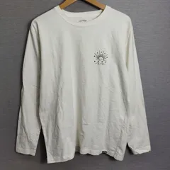 BILLABONG ビラボン ロンT 長袖 Tシャツ クルーネック コットン REGULAR FIT レギュラーフィット バック プリント 両面 ロゴ 太陽 メンズ サイズ M ホワイト系 A320