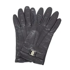 FERRAGAMO/SalvatoreFerragamo(サルバトーレフェラガモ) 手袋 レディース 黒 ヴァラ レザー