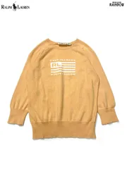 古着 Polo Jeans Co. RALPH LAUREN ラルフローレン ロゴ コットン100％ 長袖 ニット セーター オレンジ (ttu2601097)
