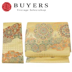 【中古】 その他帯 文化帯 造り帯 正絹(金銀糸除く) ゴールド マルチカラー お太鼓 礼装 華やか 和装 呉服 和服 きもの レディース 女性