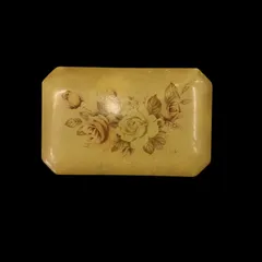 ヴィンテージ 石製 小物入れ ジュエリーボックス 花柄絵付け 天然石風 アンティーク調