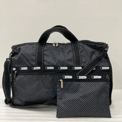 8566　LeSportsac レスポートサック　2way　ボストンバッグ　旅行用バッグ　トラベルバッグ　ブラック　黒　水玉　ドット　レディース　ポーチ　大容量　大きめ　軽量　シンプル　カジュアル　ショルダーバッグ