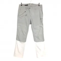 オークリー パンツ グレー×白 チェック地模様 裾付近無地 ティー装着可 ストレッチ メンズ 32 ゴルフウェア Oakley