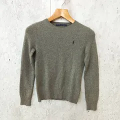 RALPH LAUREN ラルフローレン クルーネック ニット セーター シンプル ワンポイント ウール グレー Lサイズ ◇〇☆