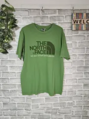 THE NORTH FACE グリーン Tシャツ グリーンのクルーネックTシャツ、THE NORTH FACEのプリントロゴ付き。