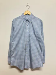 90s 90年代 Brooks Brothers シャツ　ボタンダウン　長袖　チェック　ブルー　イエロー　ブルックスブラザーズ　346 スリムフィット　古着
