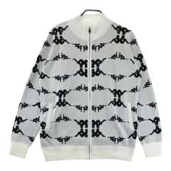 サイズ：L KAPPA GOLF カッパゴルフ  ニット ジップジャケット ロゴ総柄 ホワイト系 [240101602424] ゴルフウェア メンズ ストスト