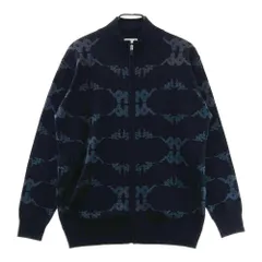 サイズ：L KAPPA GOLF カッパゴルフ  ニット ジップジャケット ロゴ総柄 ブラック系 [240101602425] ゴルフウェア メンズ ストスト