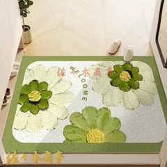 玄関マット 屋外 室内 ラグ ラグマット 泥落とし 風水 大判 泥除け 吸水 玄関 ドアマット フラワー柄 花柄 汚れ防止 洗える 北欧