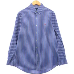 古着 ラルフローレン Ralph Lauren CUSTOM FIT 長袖 ボタンダウンストライプシャツ メンズM相当/eaa512371