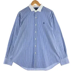 古着 ラルフローレン Ralph Lauren POLO by Ralph Lauren NOBLE 長袖 コットンストライプシャツ メンズL相当/eaa512389