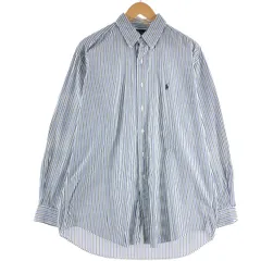 古着 ラルフローレン Ralph Lauren BLAIRE 長袖 ボタンダウンストライプシャツ メンズL相当/eaa512391