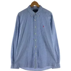 古着 ラルフローレン Ralph Lauren CUSTOM FIT 長袖 ボタンダウンストライプシャツ メンズXL相当/eaa531014