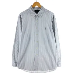 古着 ラルフローレン Ralph Lauren CUSTOM FIT 長袖 ボタンダウンストライプシャツ メンズXL相当/eaa531015