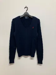 POLO ralph lauren セーター　ニット　Vネック　コットン　ポロ　ラルフローレン　古着