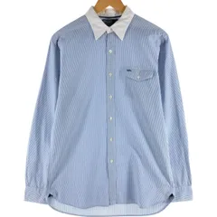 古着 ラルフローレン Ralph Lauren POLO by Ralph Lauren ストライプ柄 クレリックシャツ メンズM相当/eaa537588