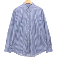 古着 ラルフローレン Ralph Lauren CUSTOM FIT 長袖 ボタンダウンストライプシャツ メンズL相当/eaa540768