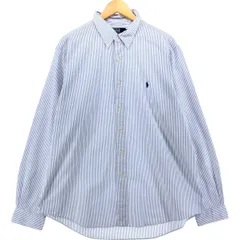 古着 ラルフローレン Ralph Lauren CUSTOM FIT 長袖 ボタンダウンストライプシャツ メンズXL相当/eaa540749