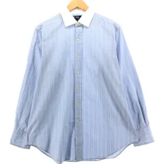 古着 ラルフローレン Ralph Lauren PHILIP ストライプ柄 クレリックシャツ メンズL相当/eaa540753