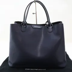 2505-44B エンポリオアルマーニ トートバッグ ハンドバッグ EMPORIO ARMANI レザー製 ネイビー