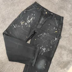 Carhartt　カーハート　アメリカ製 2015年11月製造  【サイズ】  36×30　ブラック　黒　ペインターパンツ　ワークパンツ　ダブルニー　ダック生地　メンズ　中古　古着　フェード